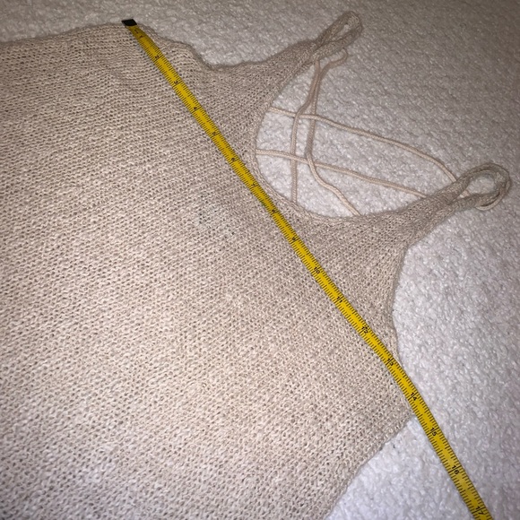 American Eagle Cream Knit Tank Top Size Small Like New - Picture 2 of 5